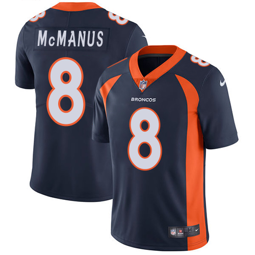 2019 men Denver Broncos #8 McManus blue Nike Vapor Untouchable Limited NFL Jersey